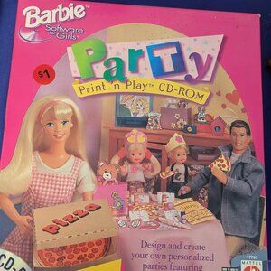 Barbie Party Print 'n Play CD-ROM (PC, 1999)